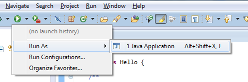 Eclipse - Exécuter le programme Hello World